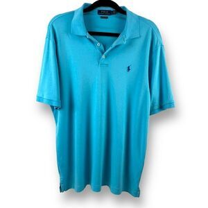 Polo Ralph Lauren‎ Size L Classic Fit Polo Shirt Blue Short Sleeve 100% Cotton
